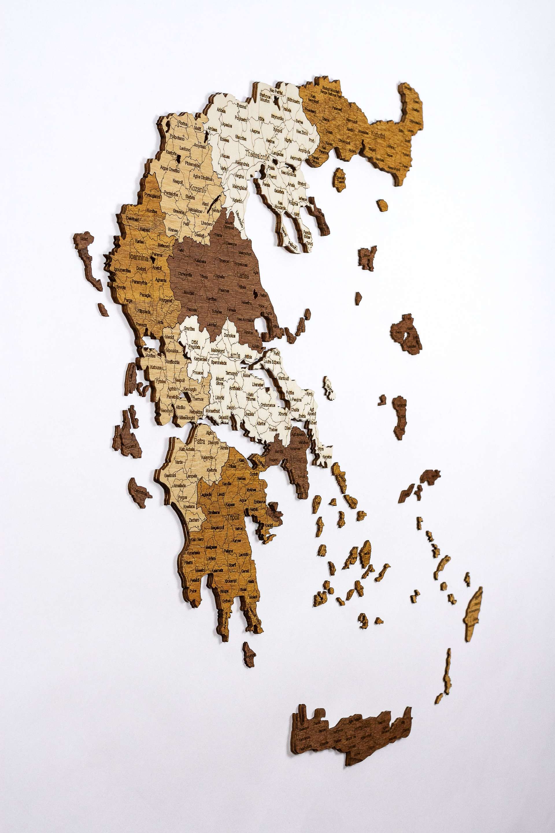 Holzwandkarte von Griechenland
