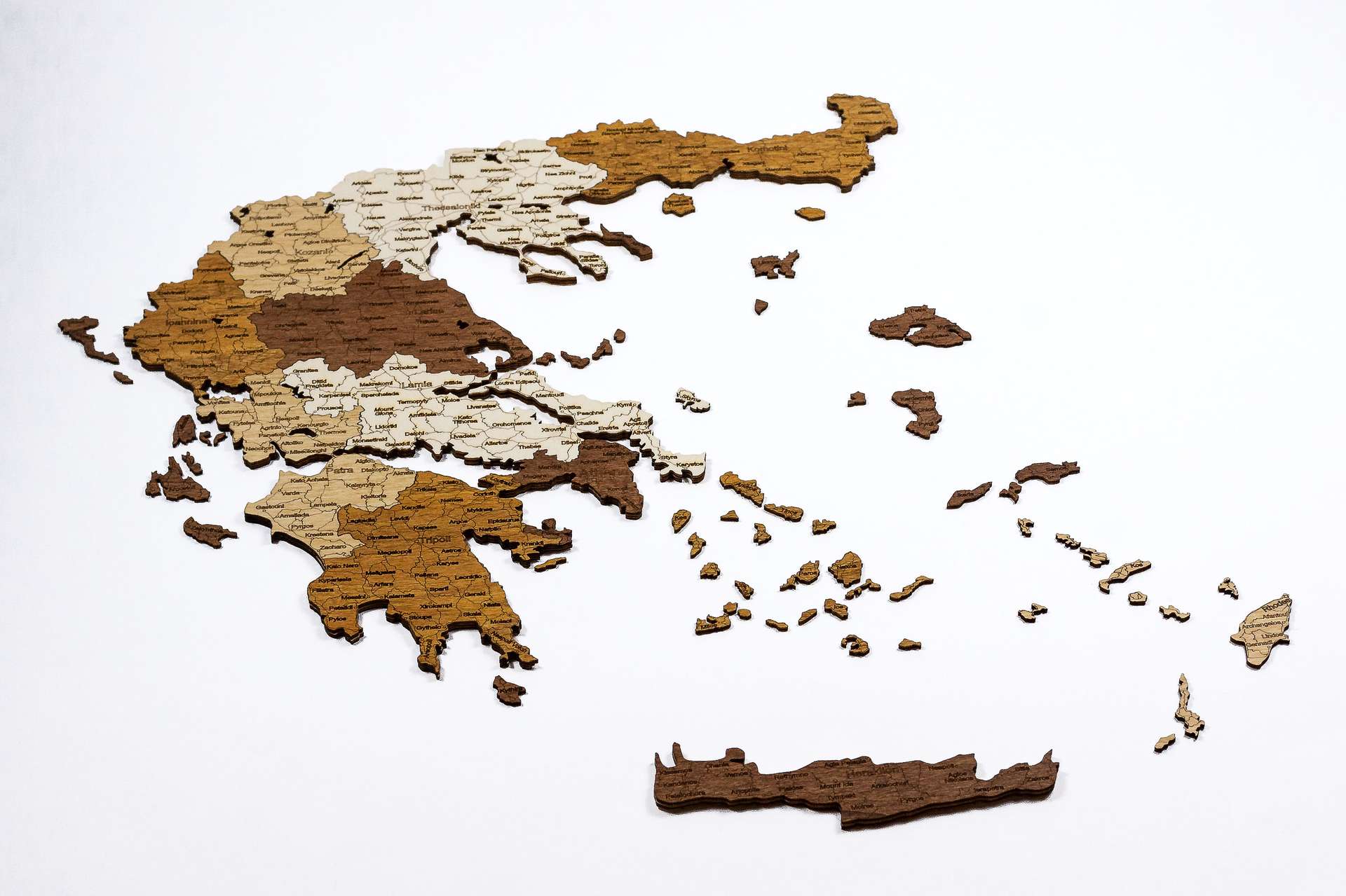 Houten Kaart van Griekenland