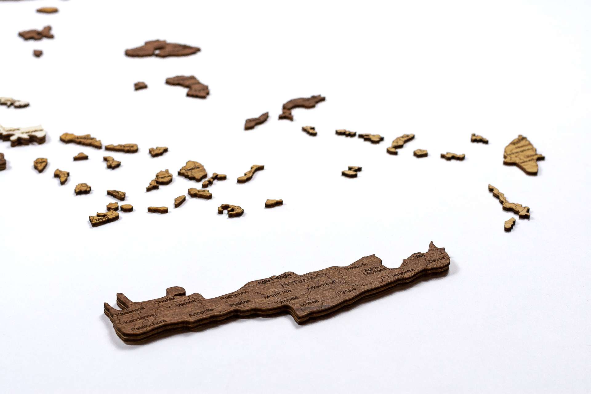 Holzwandkarte von Griechenland
