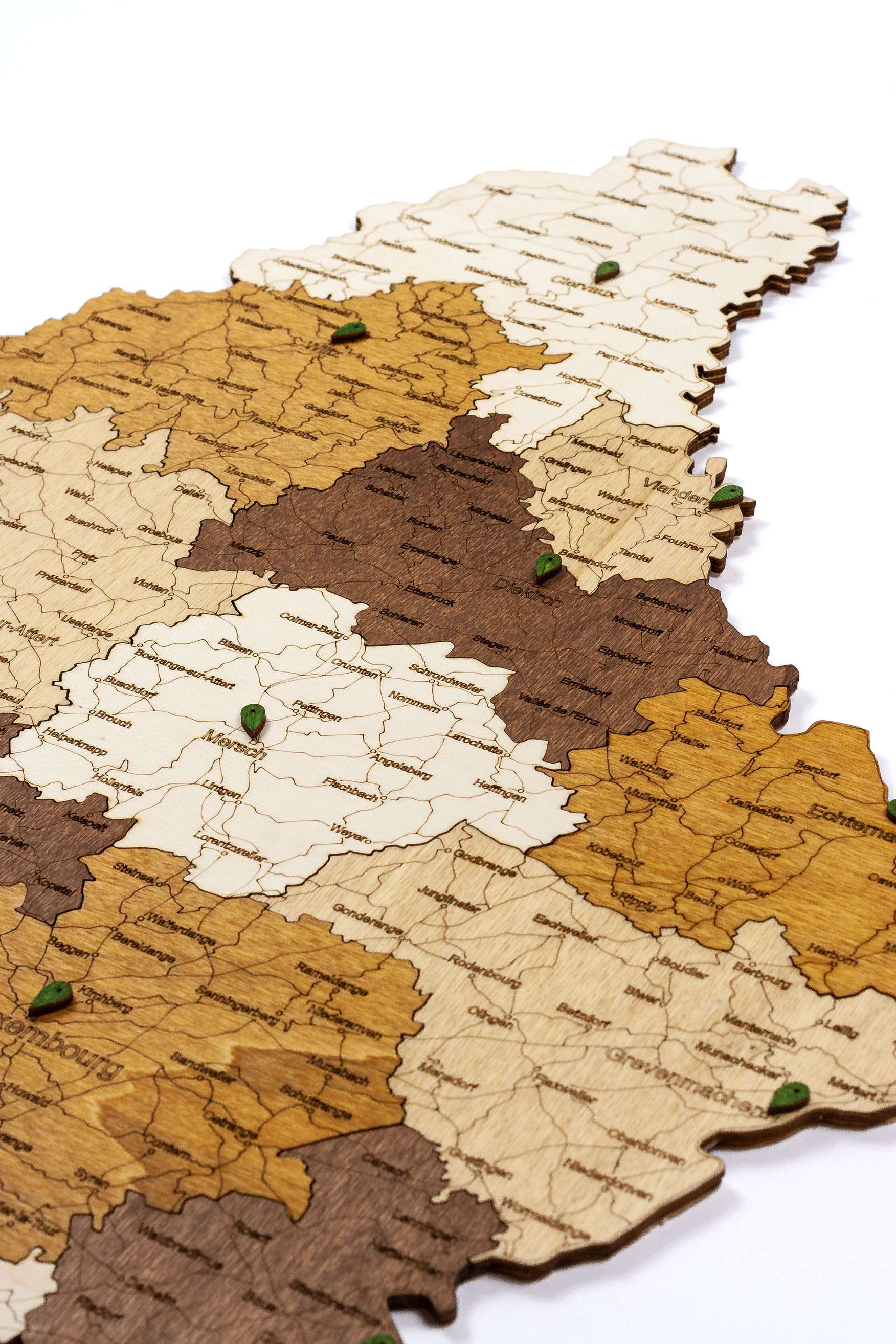 Holzwandkarte von Luxemburg