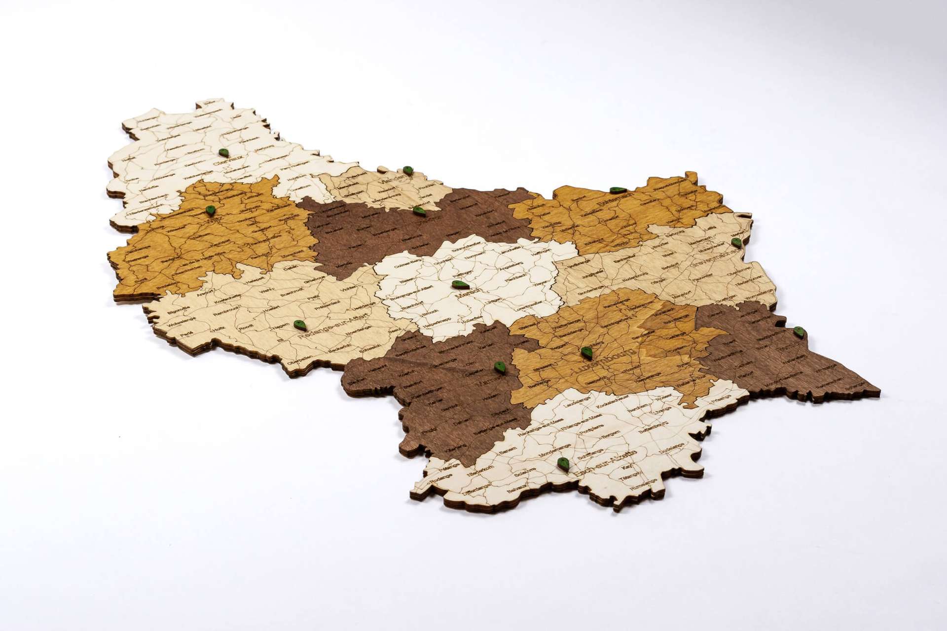 Holzwandkarte von Luxemburg