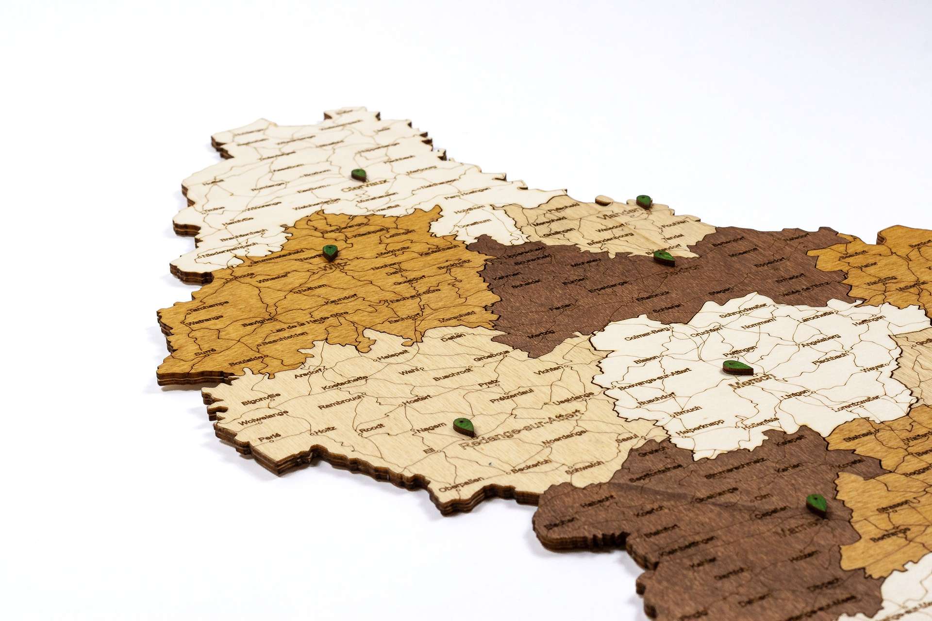 Holzwandkarte von Luxemburg