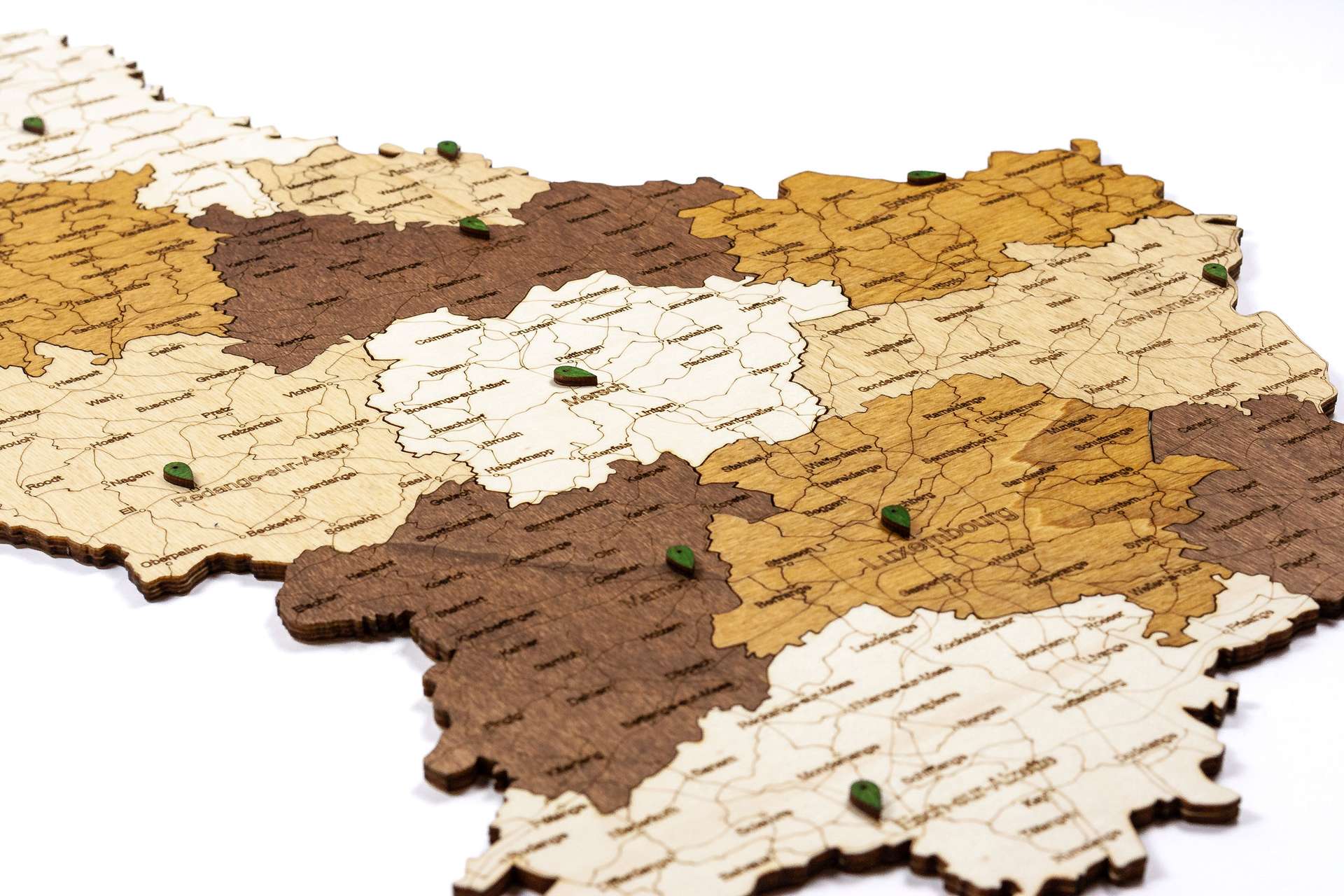 Holzwandkarte von Luxemburg
