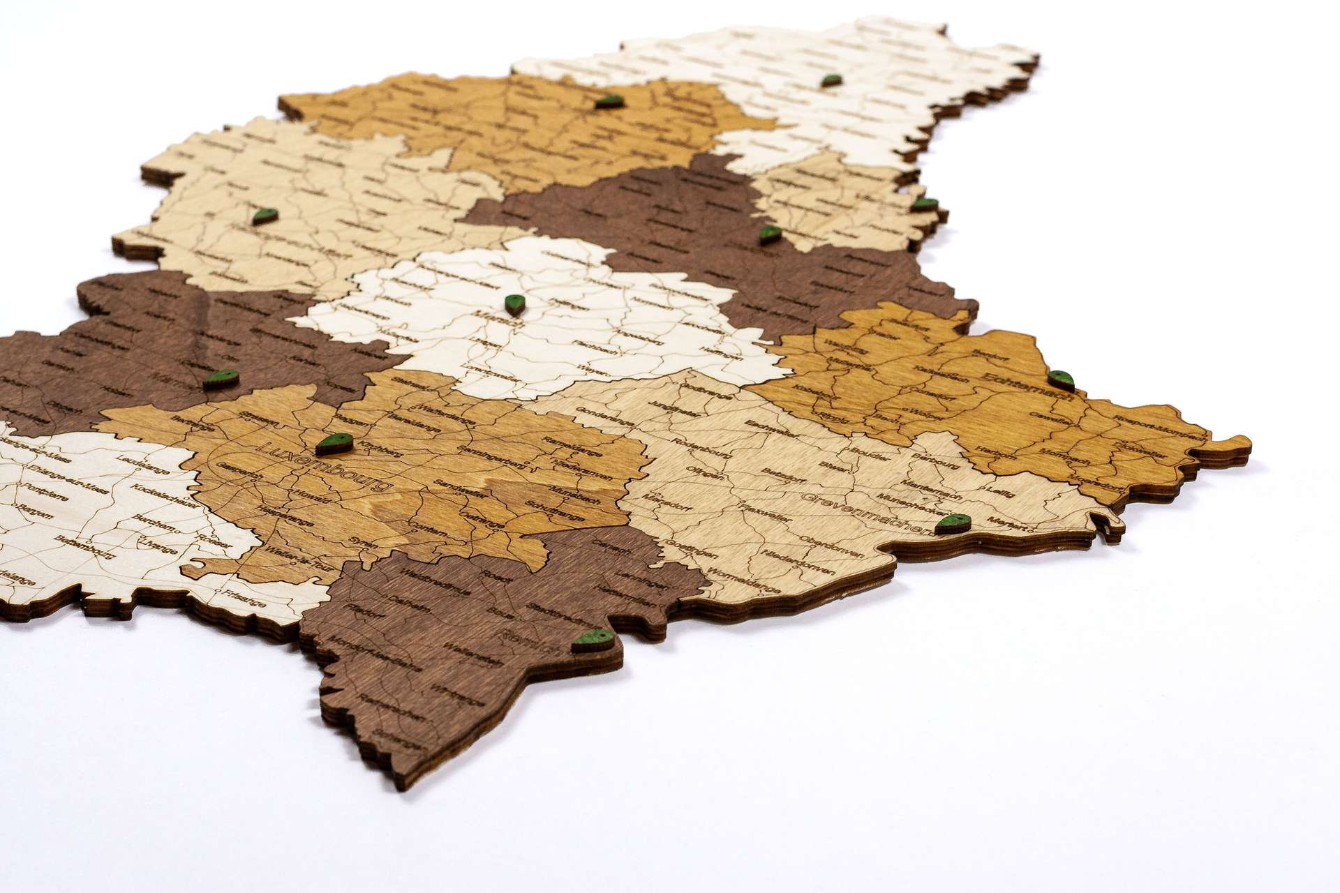 Holzwandkarte von Luxemburg