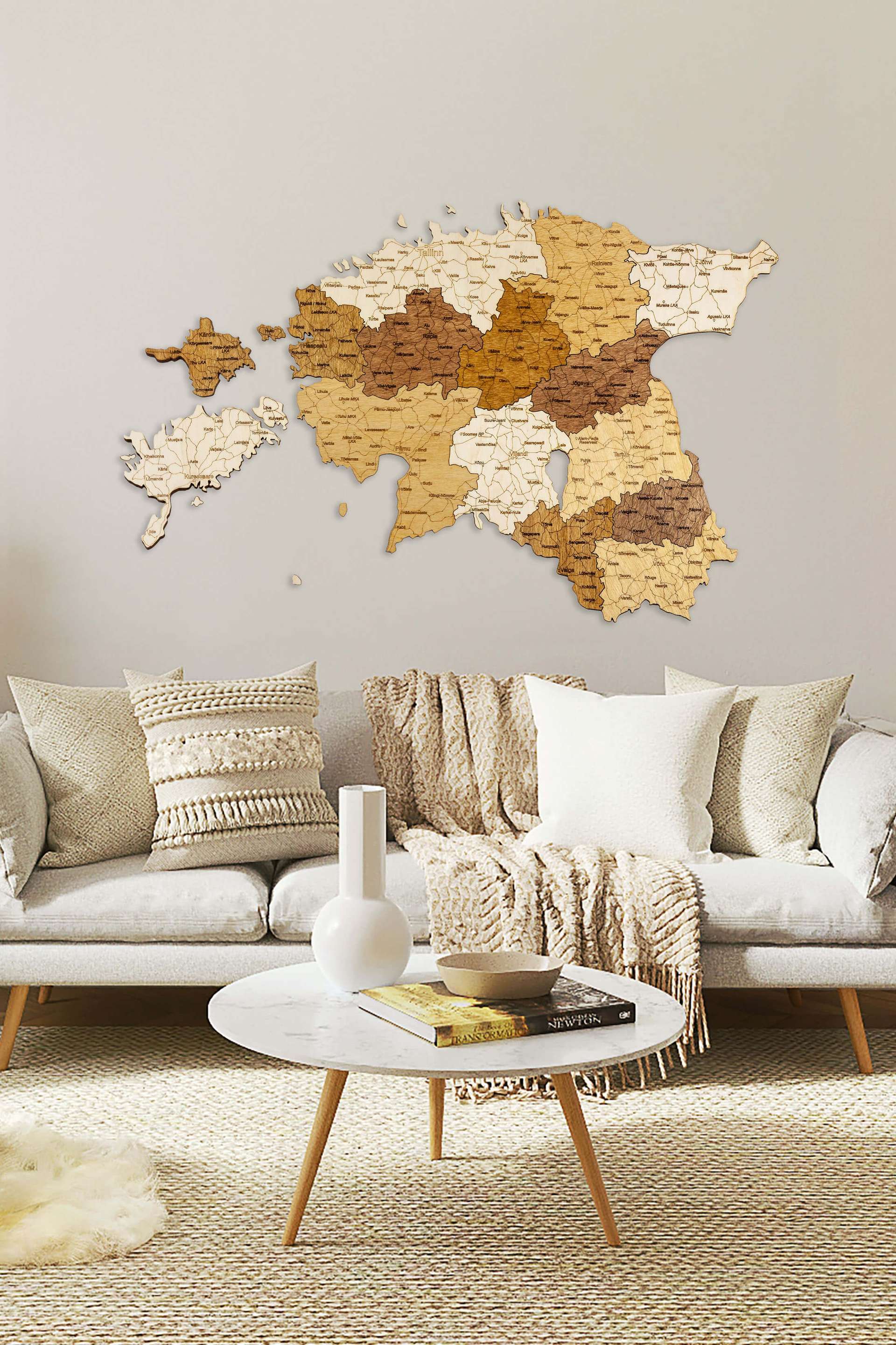 Estonie carte en bois