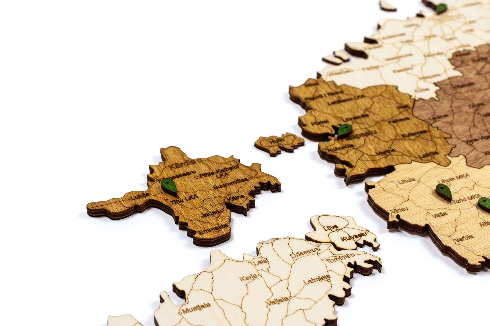 Estonie carte en bois