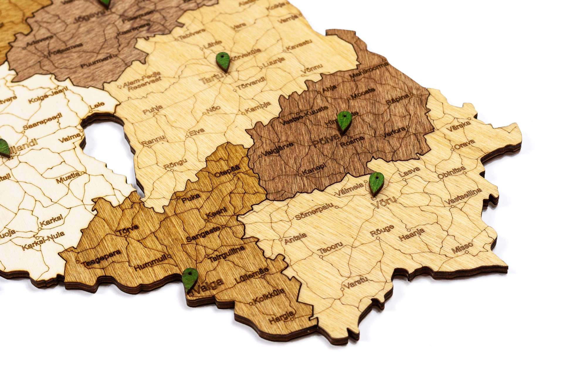 Estonie carte en bois