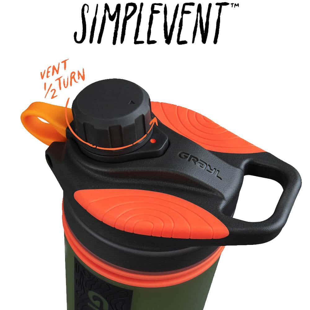GRAYL GeoPress being used as an outdoor water purifier