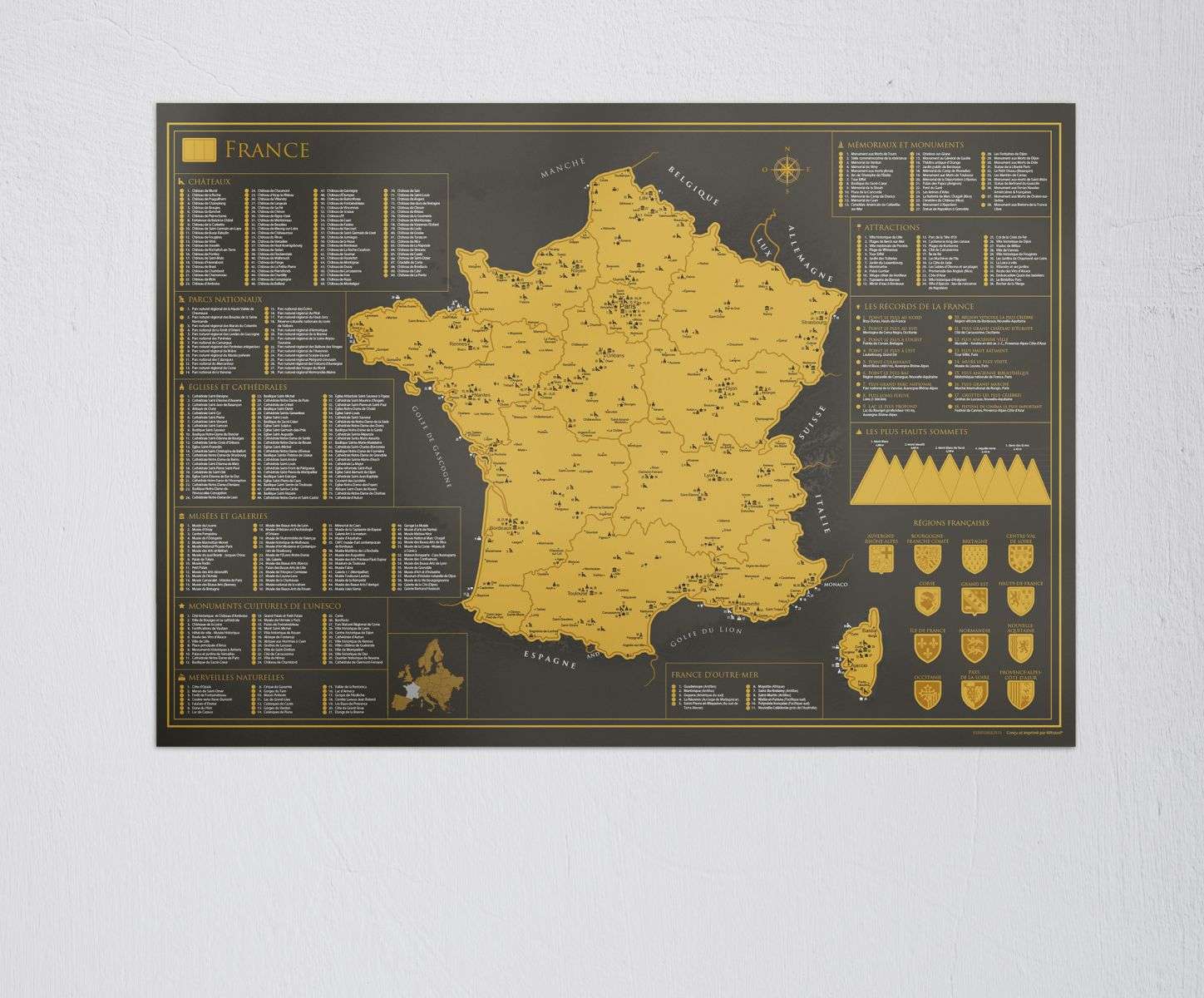 Scratch map of France