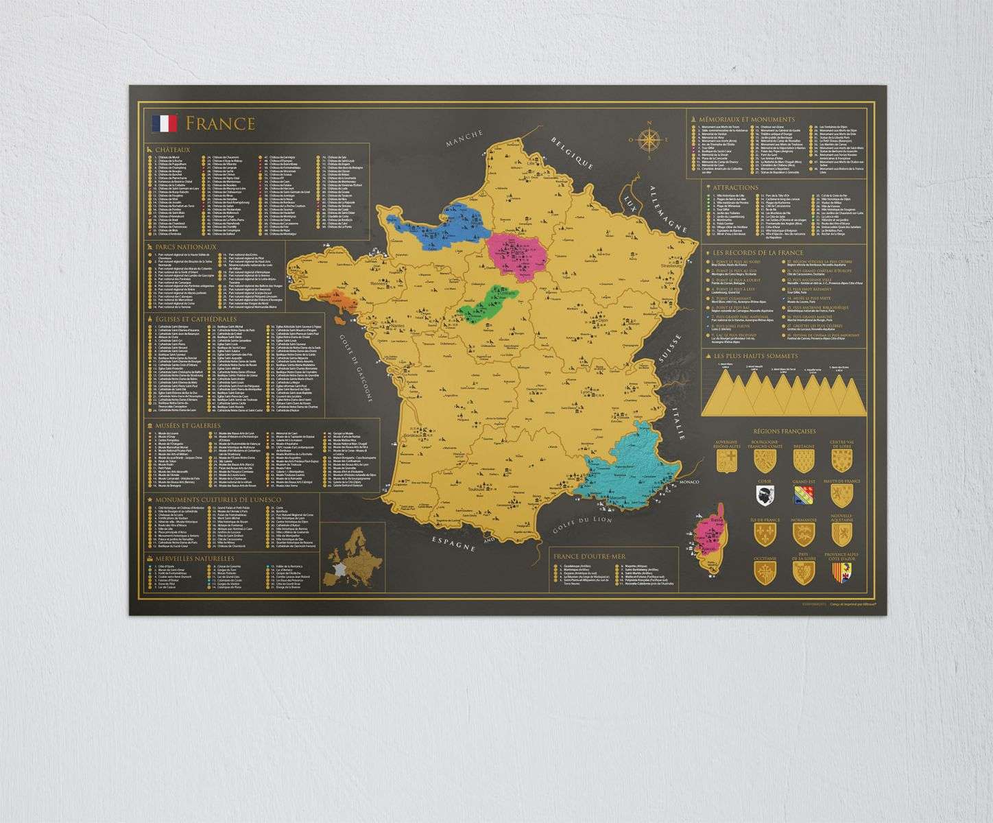 Scratch map of France