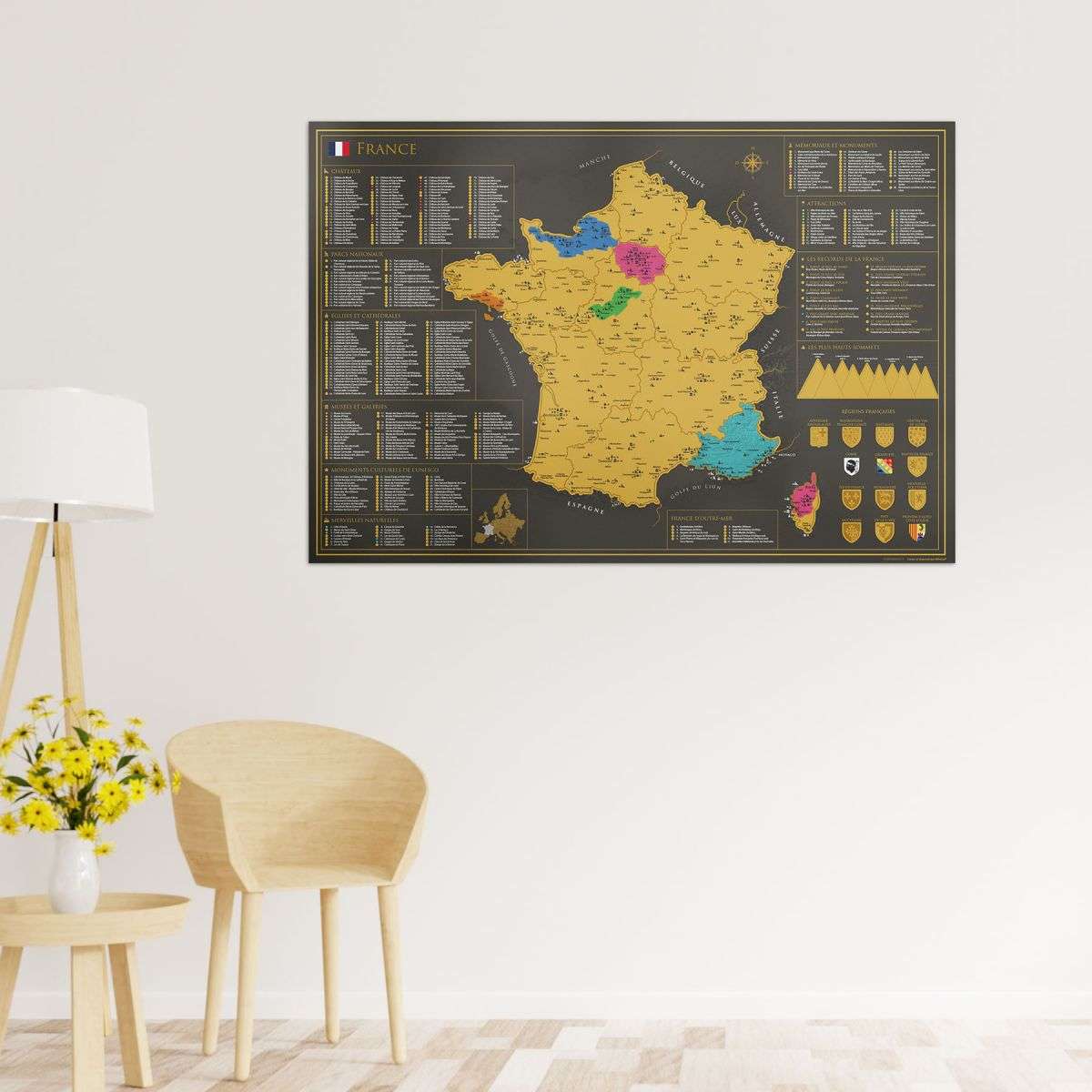 Scratch map of France