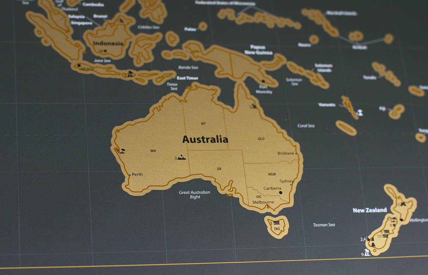 Scratch off map of the world