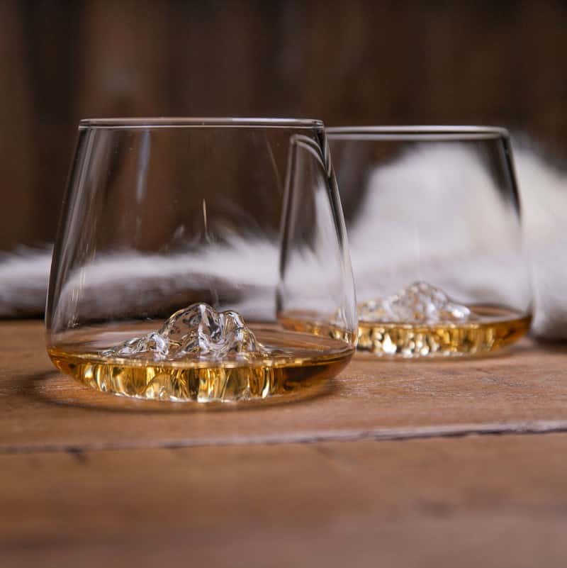 Alaskan Maker Everest & Mont Blanc set of 2 Topographic Glasses