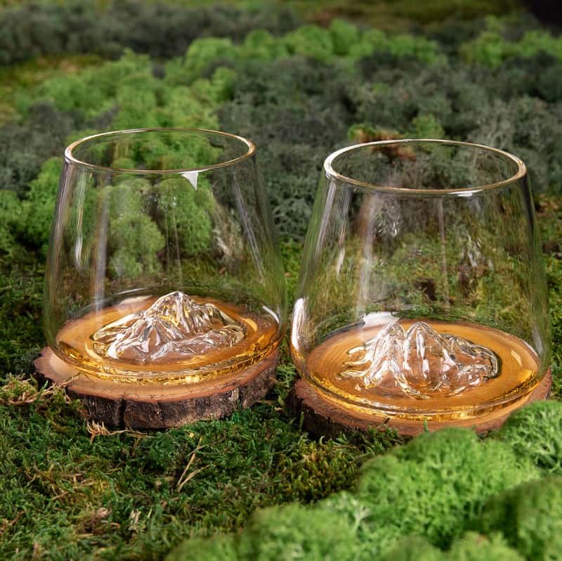Alaskan Maker Everest & Mont Blanc set of 2 Topographic Glasses