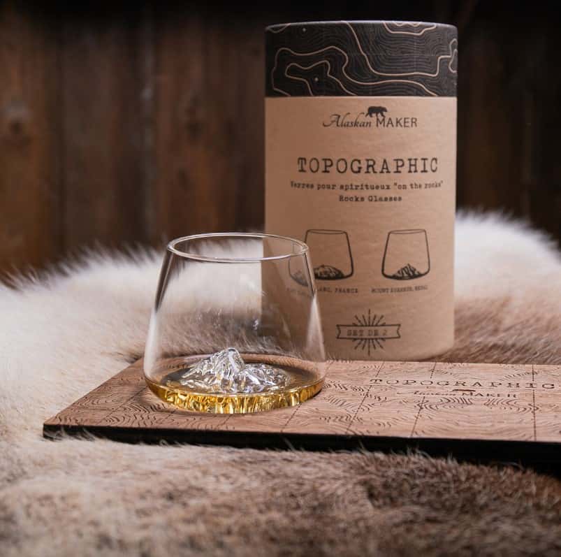 Alaskan Maker Everest & Mont Blanc set of 2 Topographic Glasses