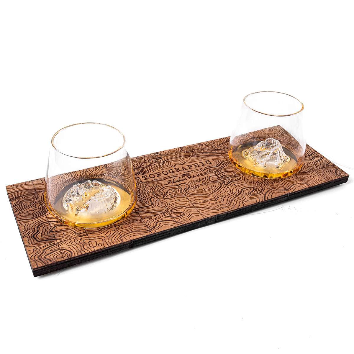 Alaskan Maker Topographic Display for 2 Spirit Glasses