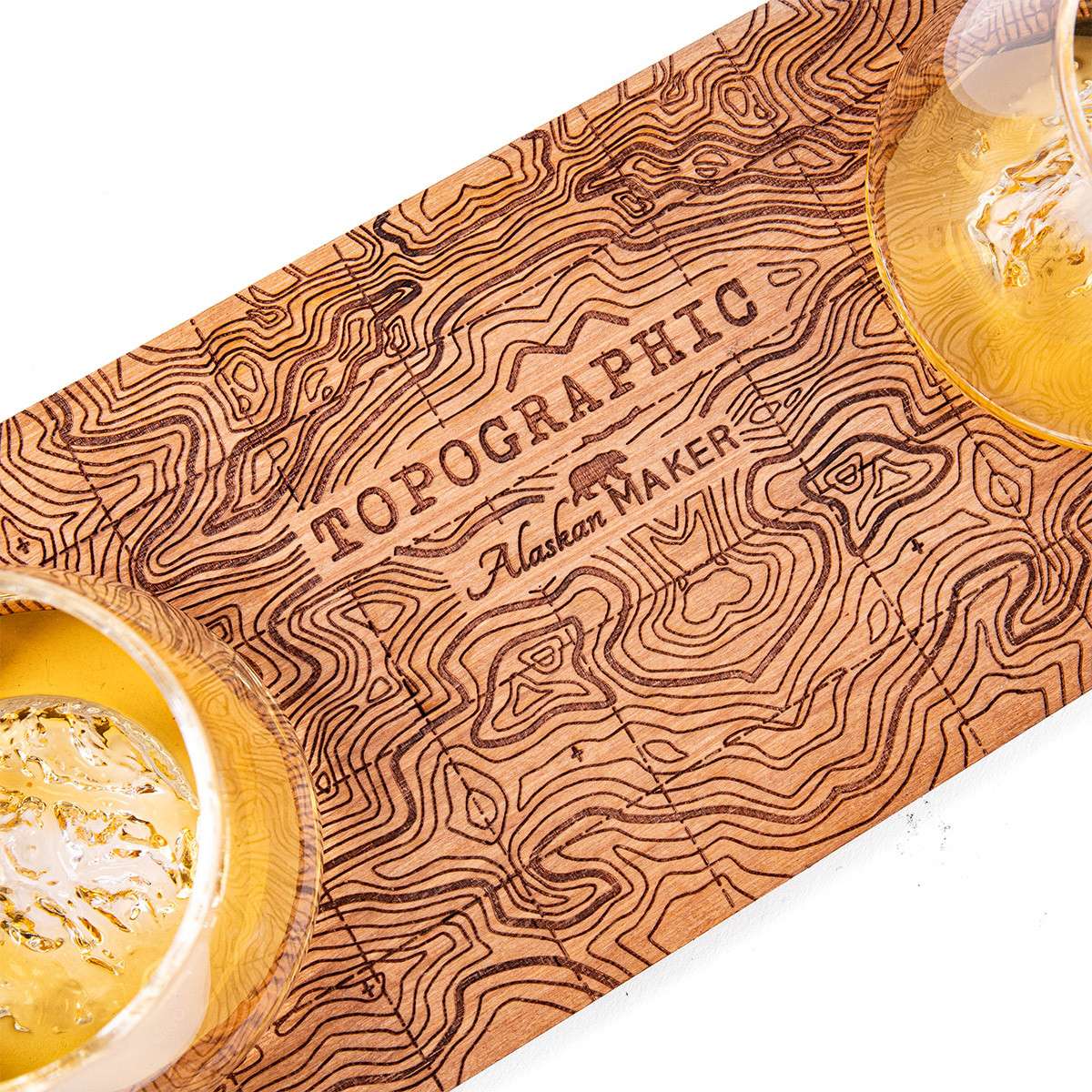 Alaskan Maker Topographic Display for 2 Spirit Glasses