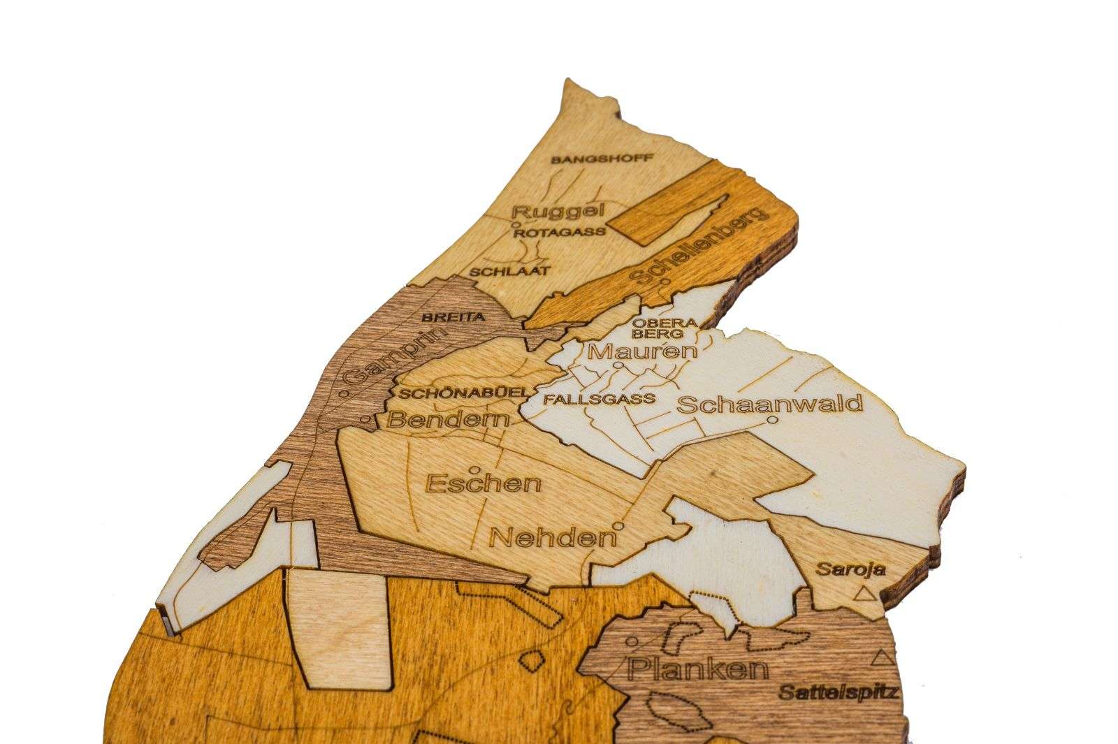 Liechtenstein Wooden Map
