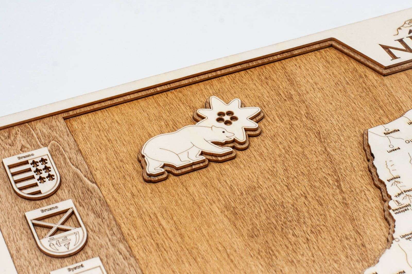 Low Tatras wooden map - framed picture