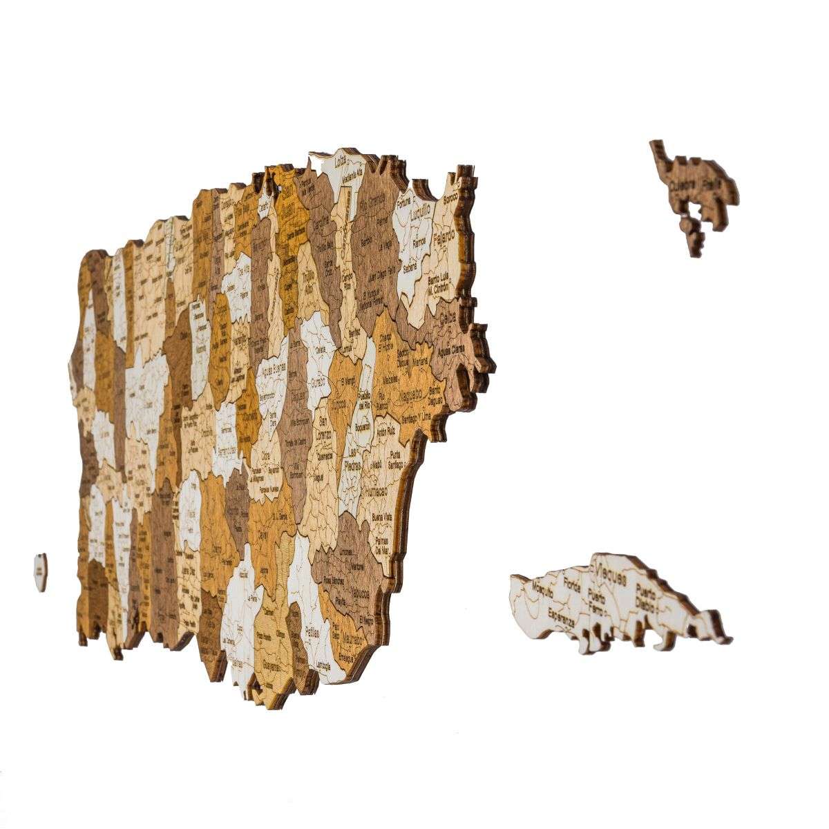 Puerto Rico Wooden Map