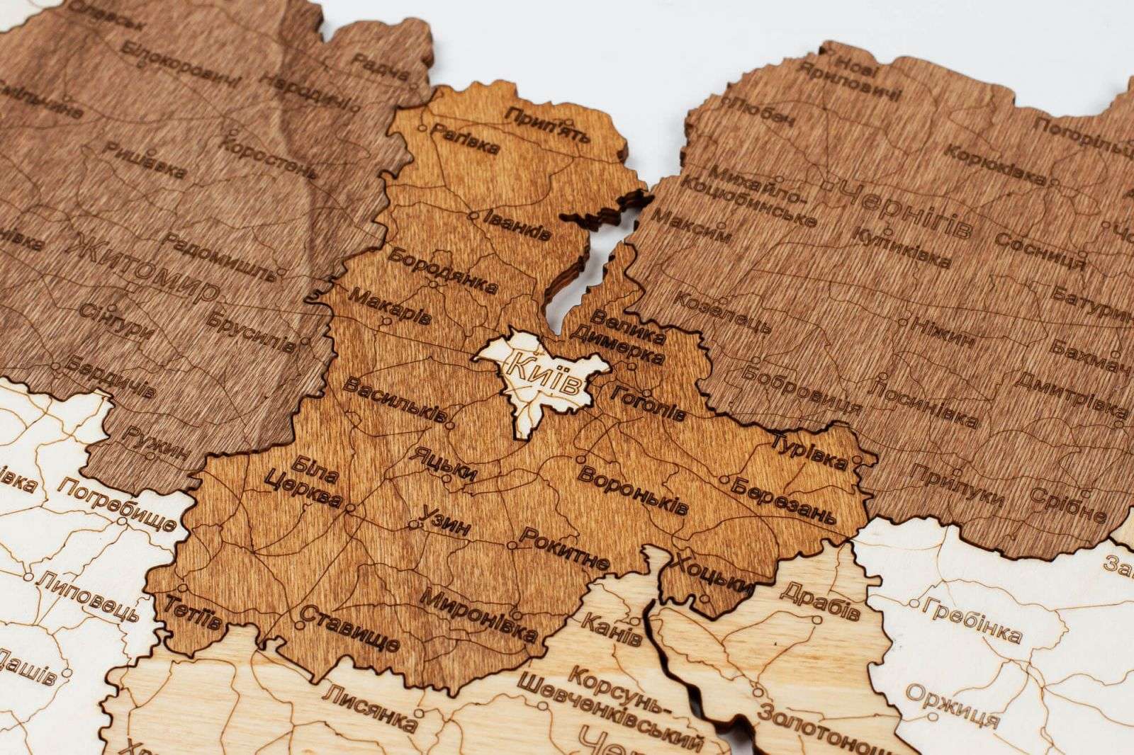 Ukraine wooden map