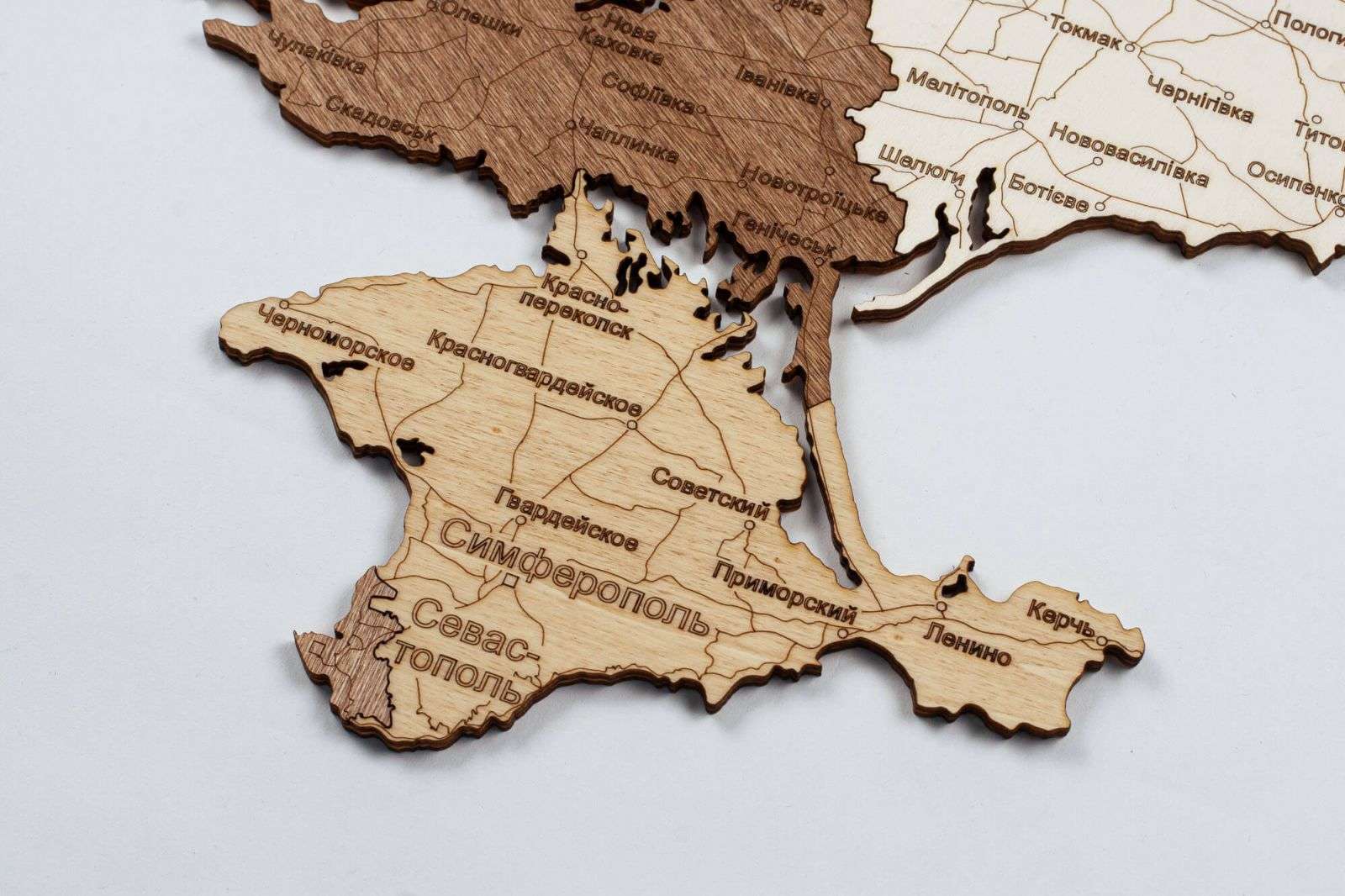 Ukraine wooden map