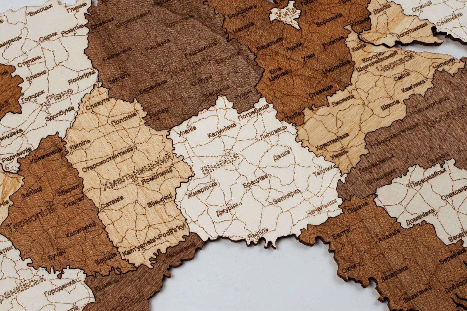 Ukraine wooden map