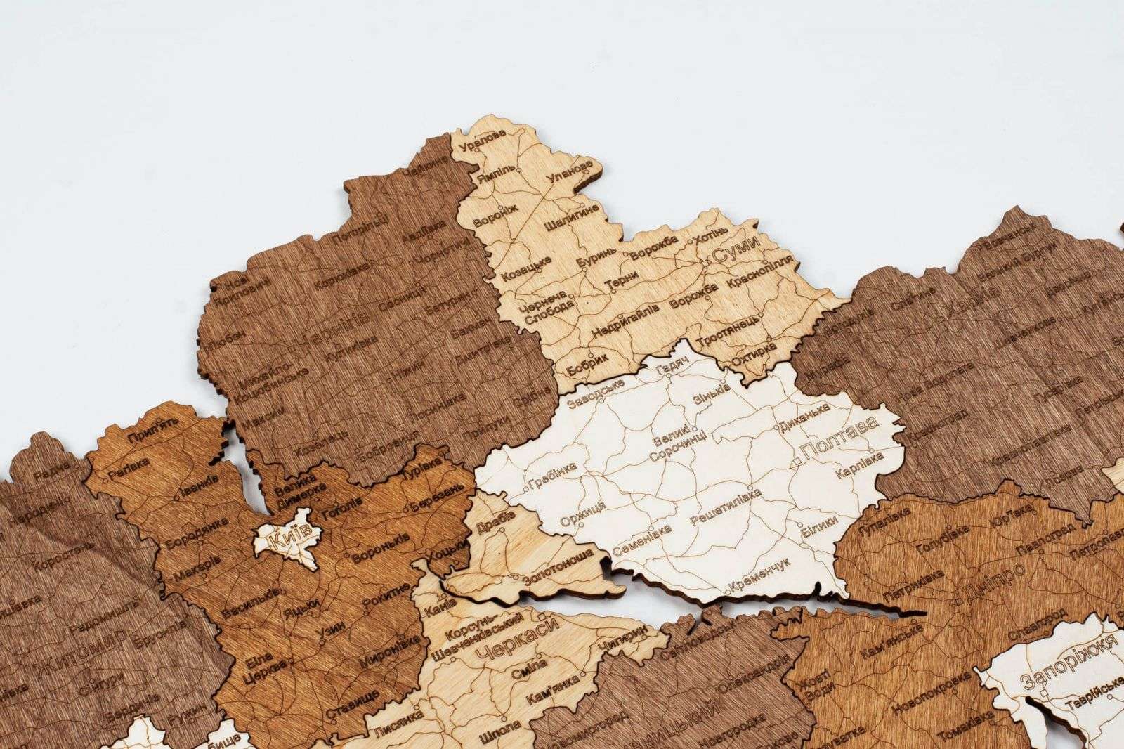 Ukraine wooden map