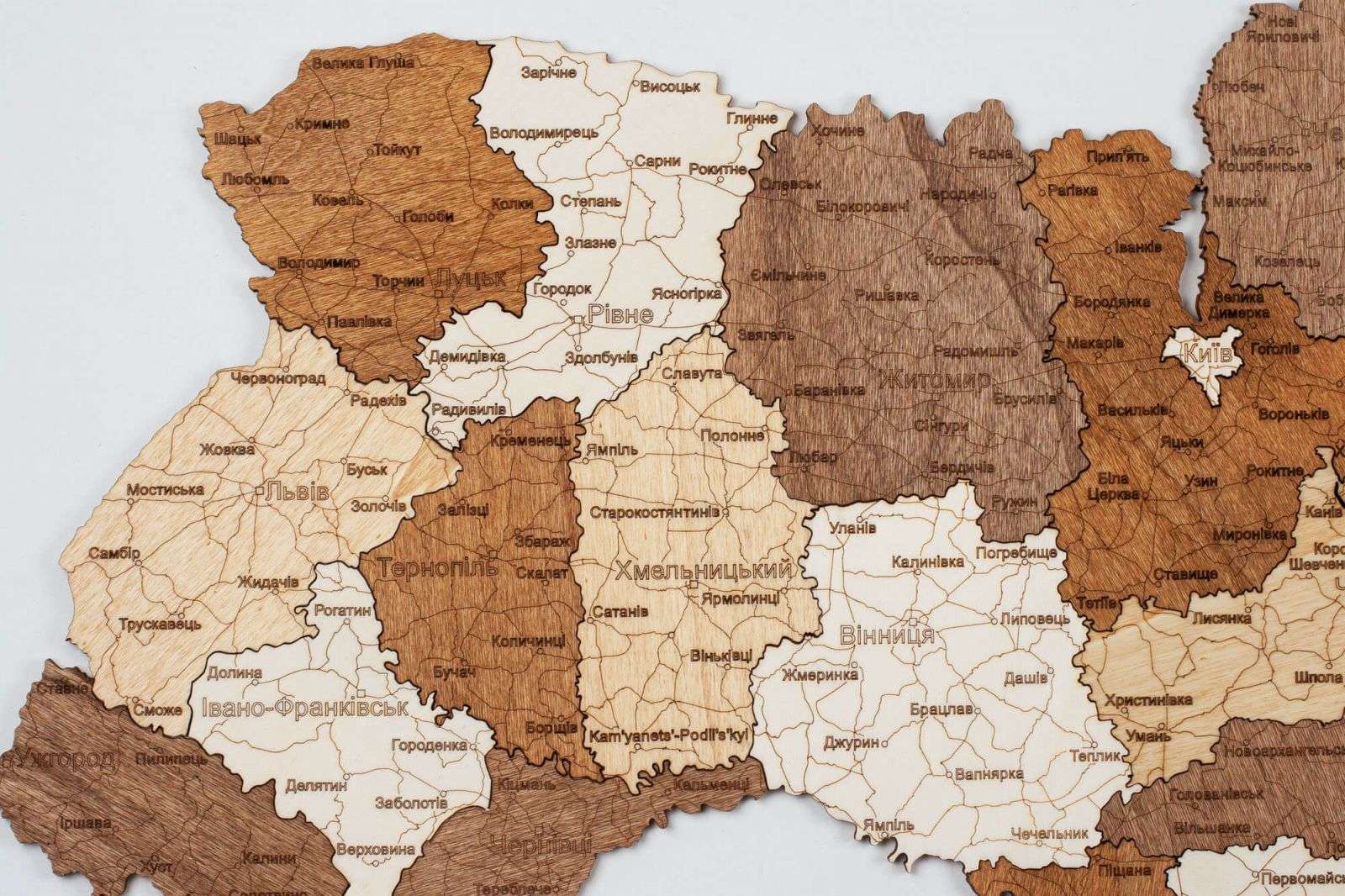 Ukraine wooden map