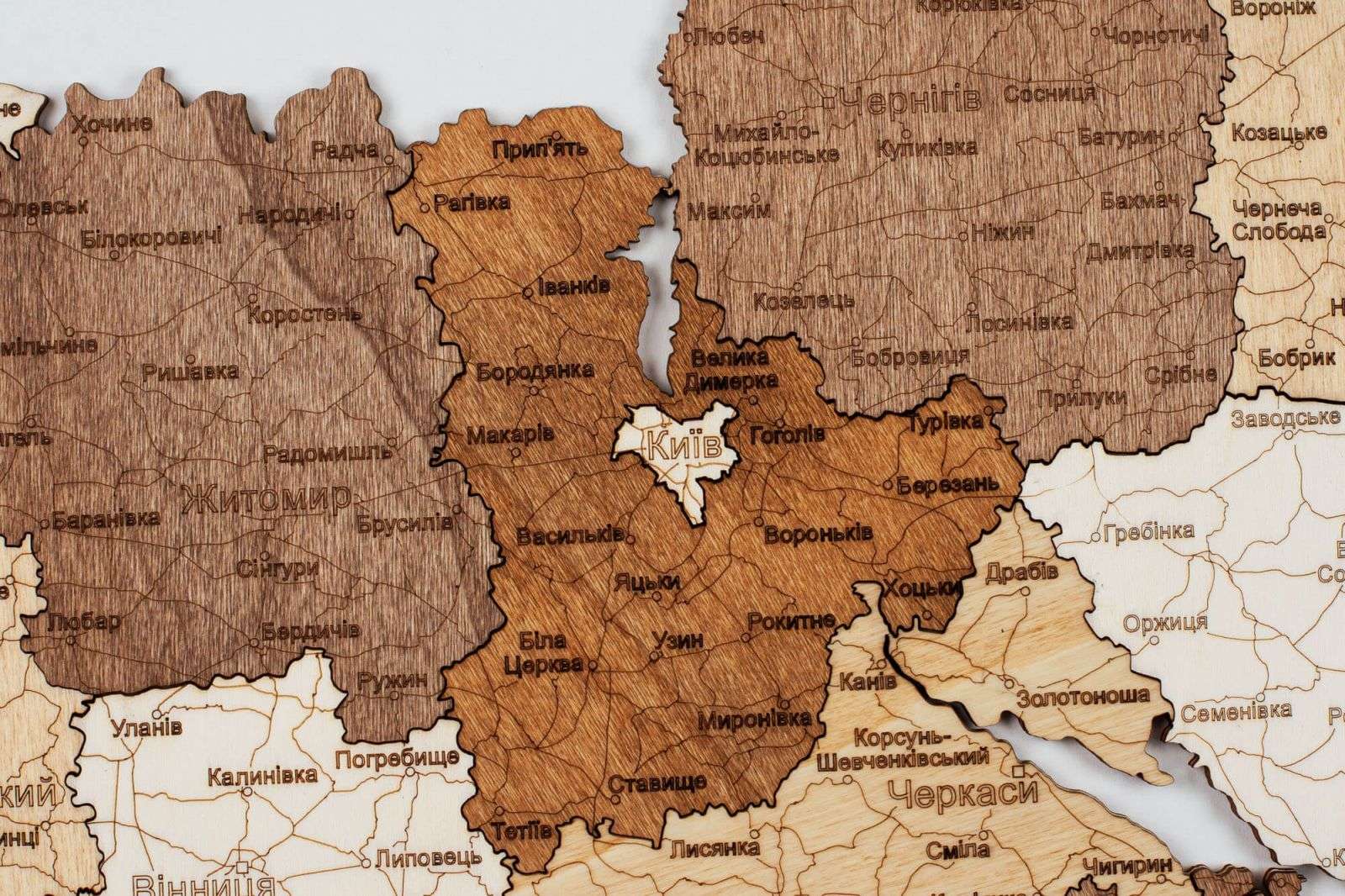 Ukraine wooden map