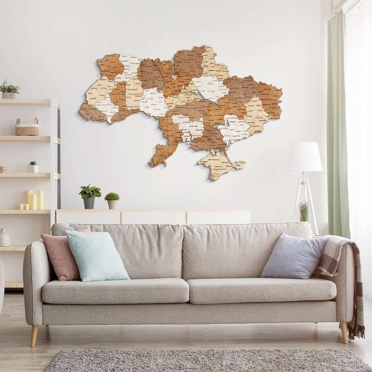 Ukraine wooden map