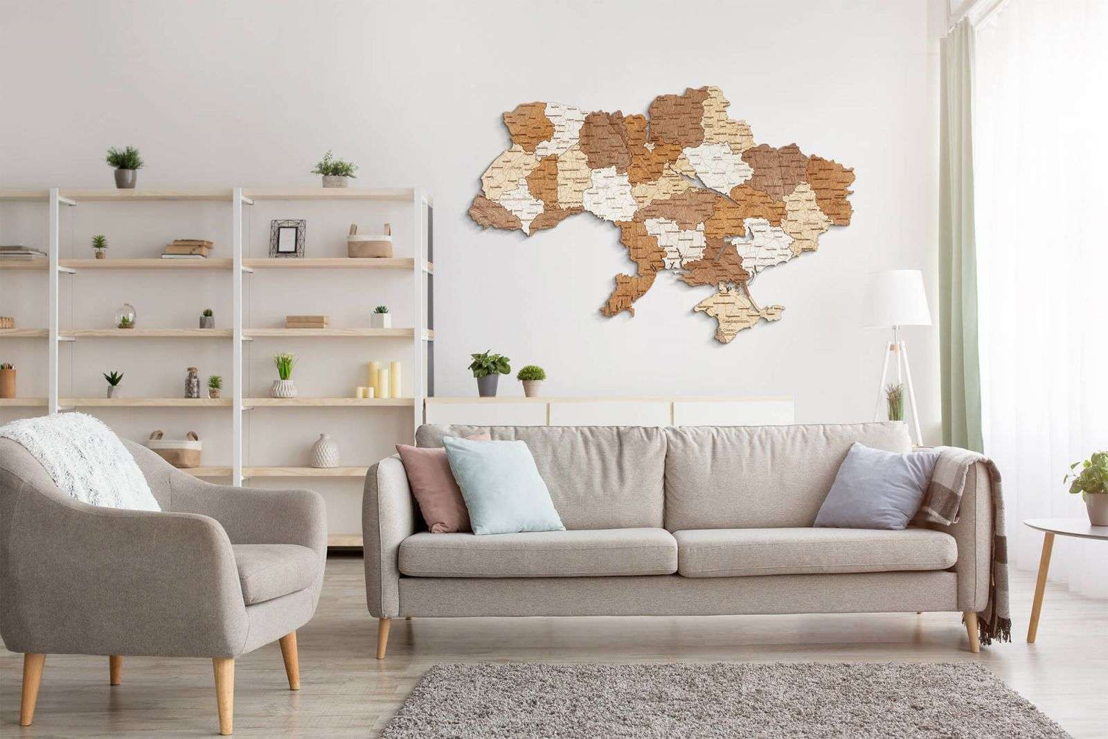 Ukraine wooden map