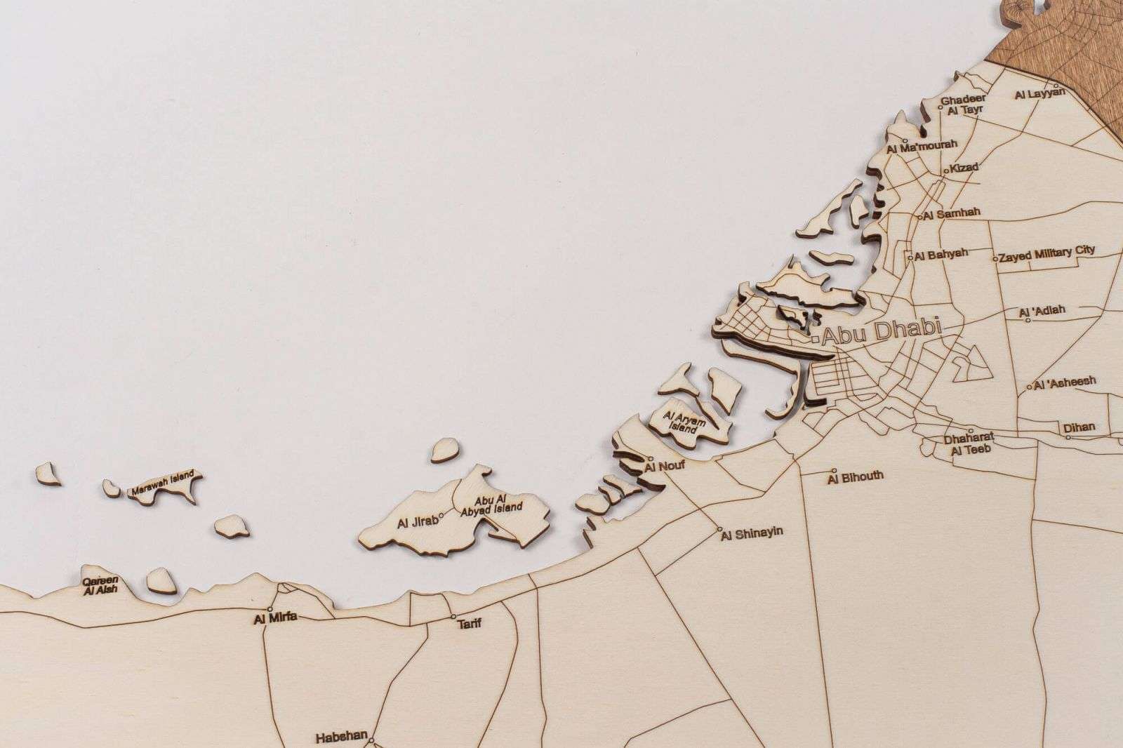 United Arab Emirates wooden map