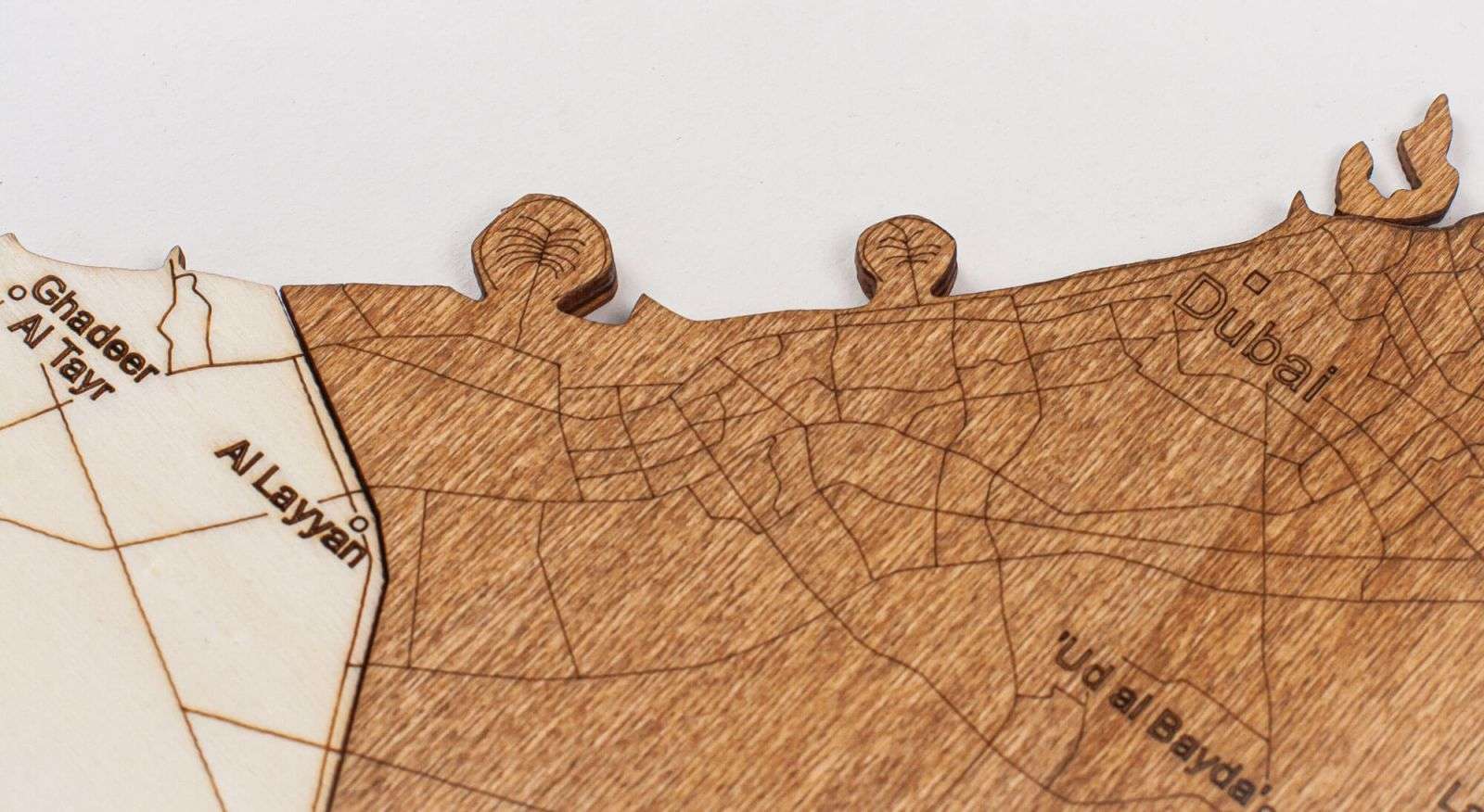 United Arab Emirates wooden map