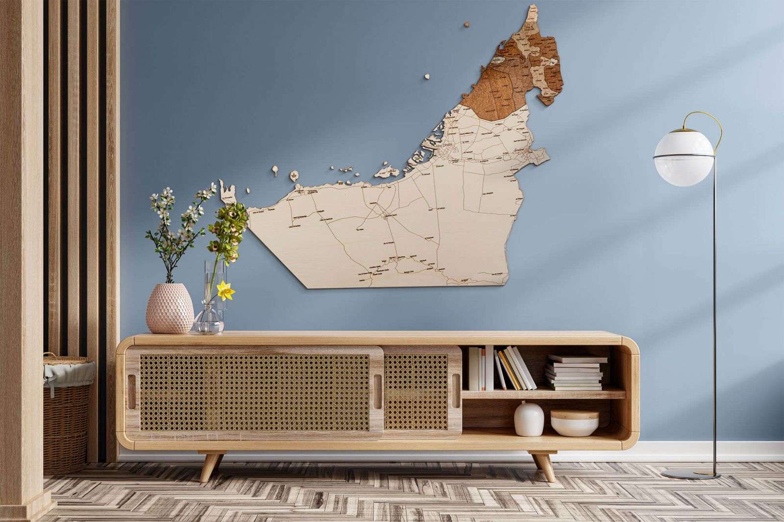 Araabia Ühendemiraadid puidust kaart