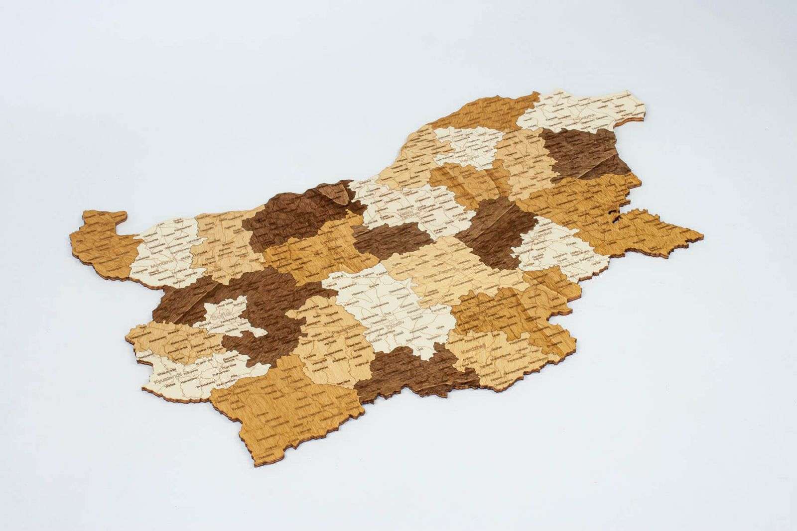 Bulgaria Wooden Map