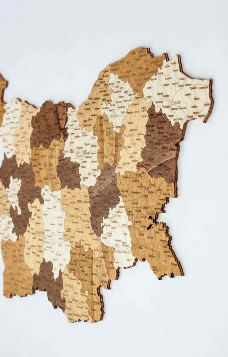 Bulgaria Wooden Map