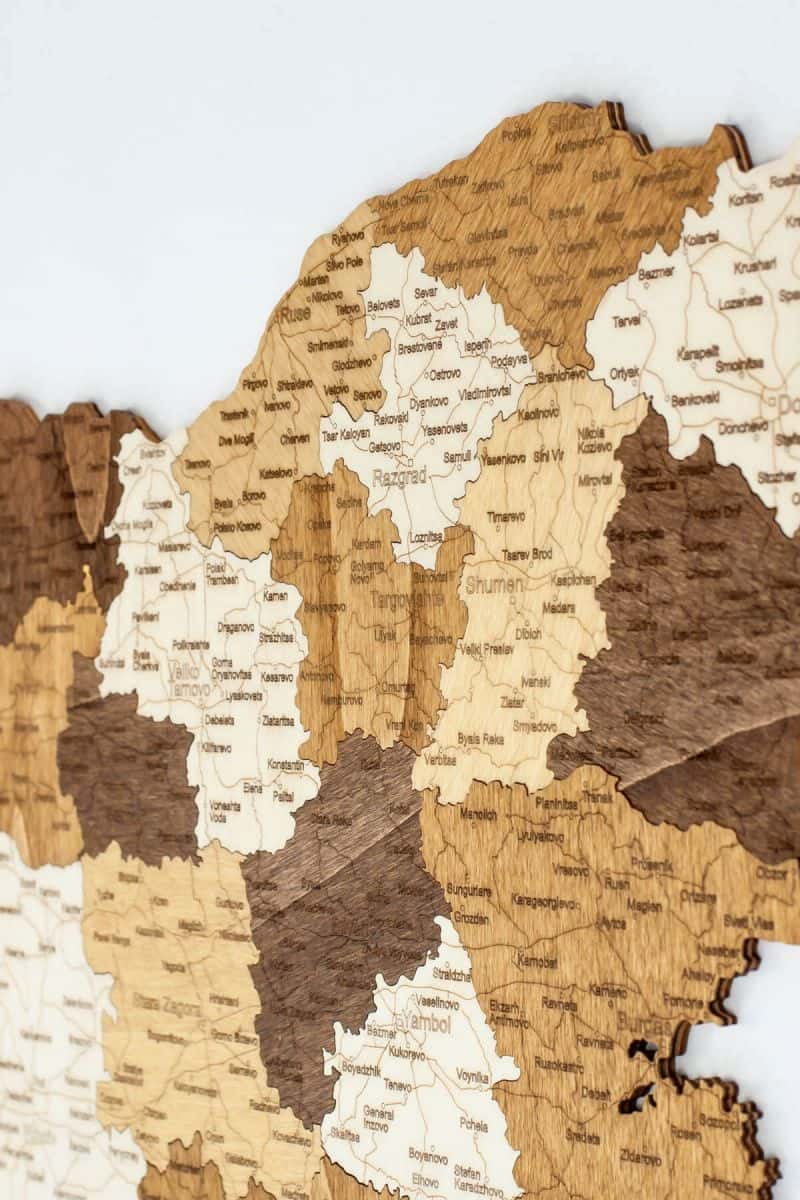 Bulgaria Wooden Map