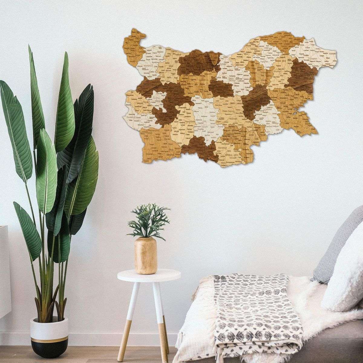 Bulgaria Mappa in legno