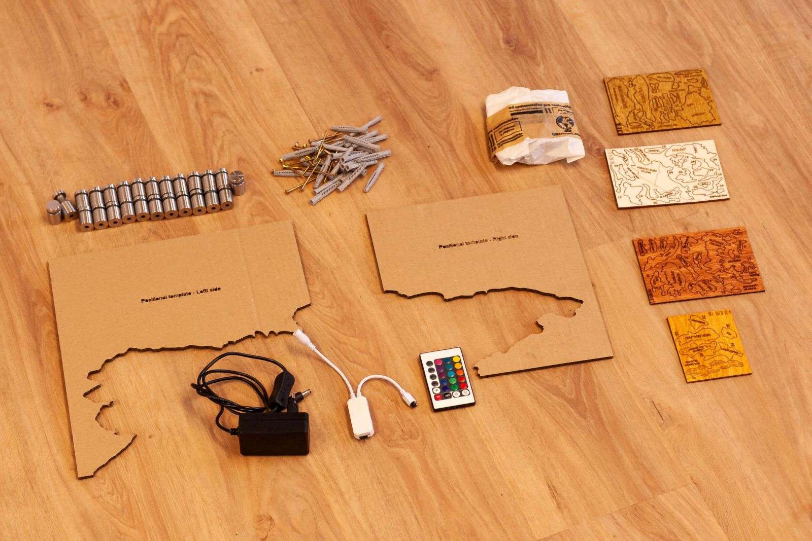 World LED Wooden Map