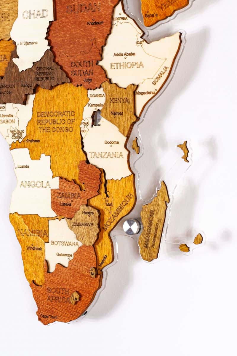 World LED Wooden Map