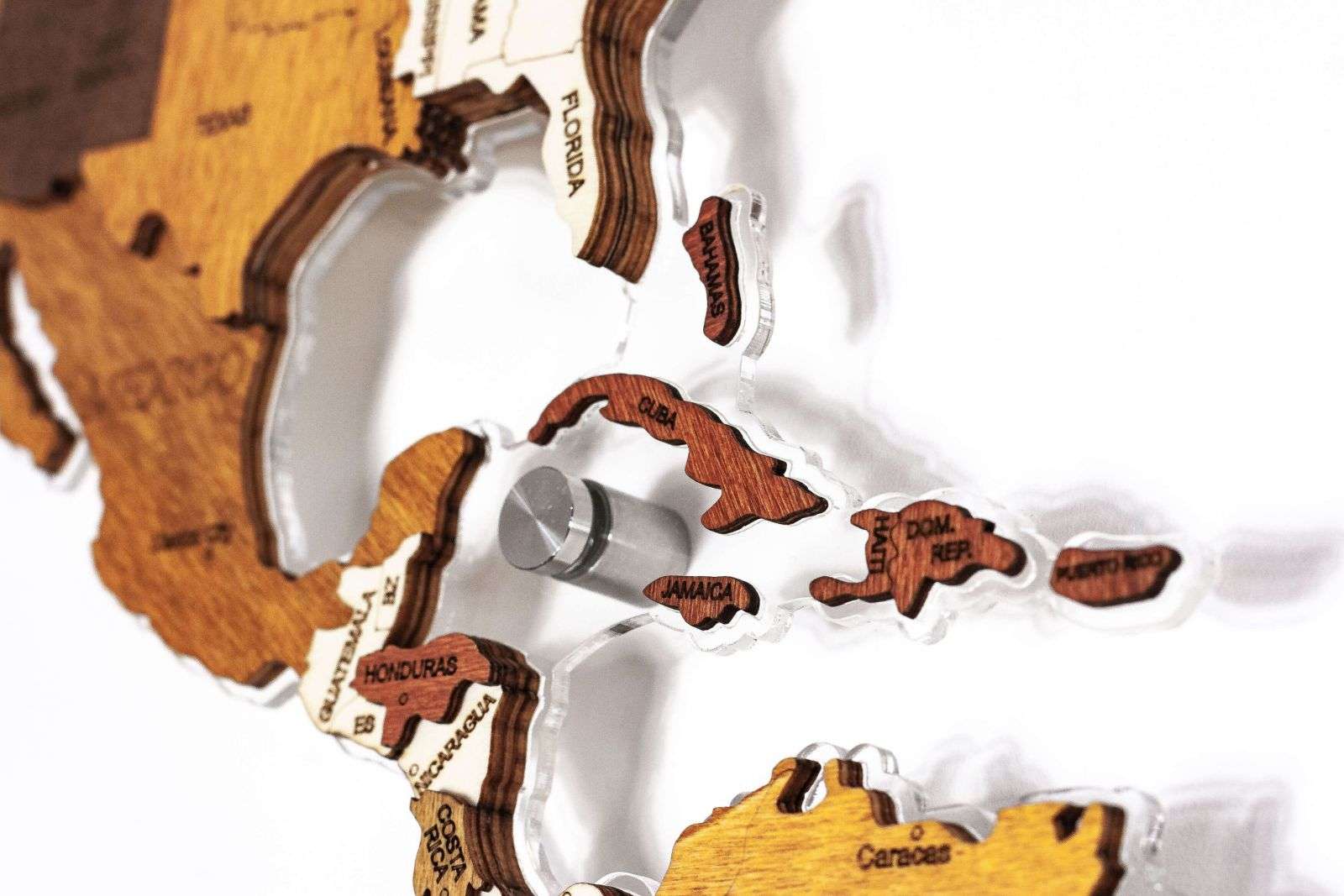 World LED Wooden Map