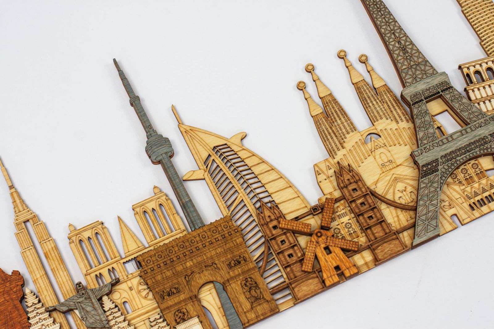 World Monuments and Attractions 3D Wooden Panel