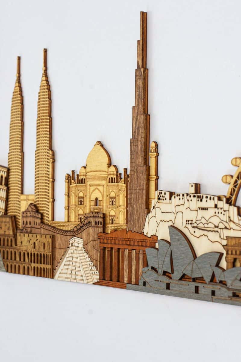 World Monuments and Attractions 3D Wooden Panel