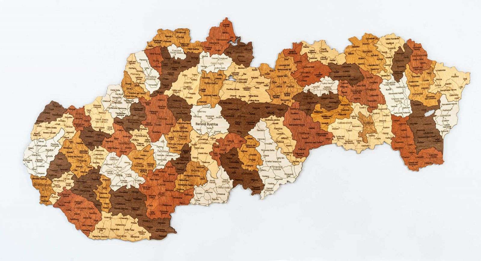 Wooden Map of Slovakia