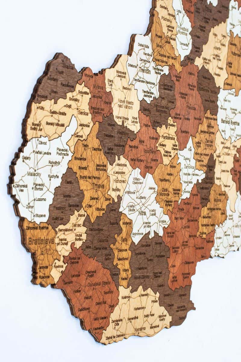 Wooden Map of Slovakia
