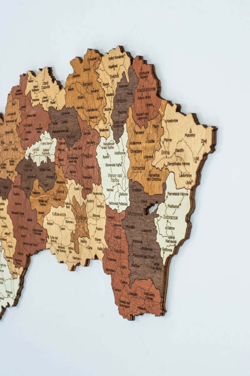 Wooden Map of Slovakia