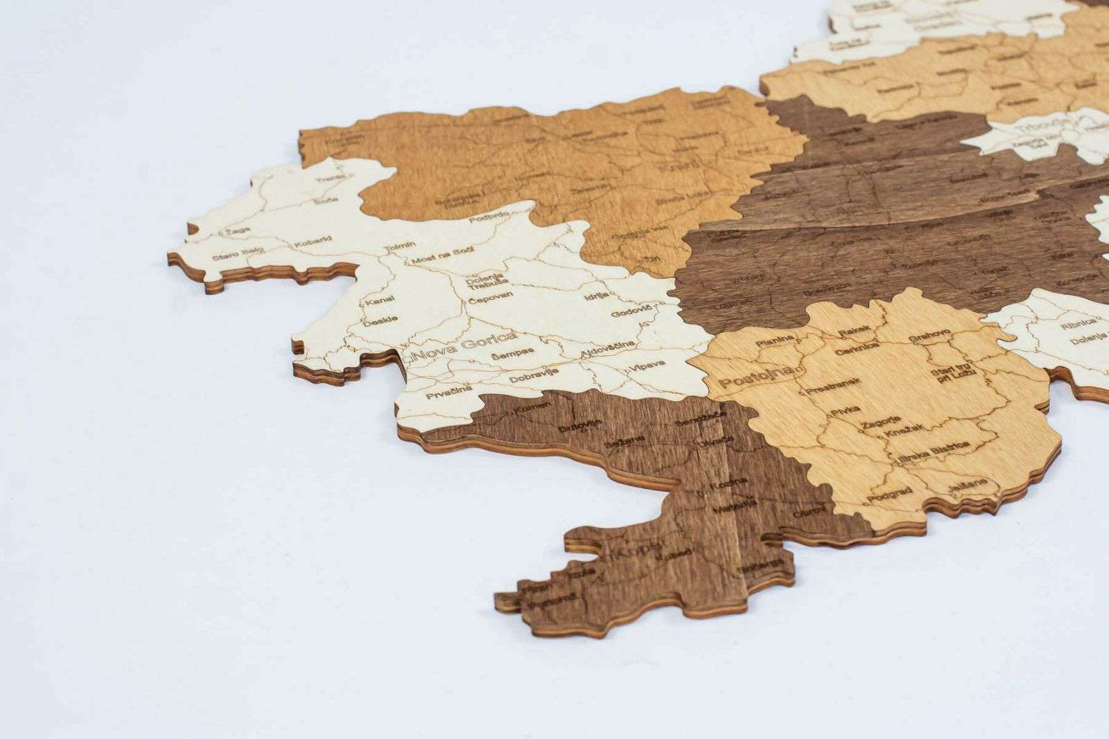 Slovenia Wooden Map