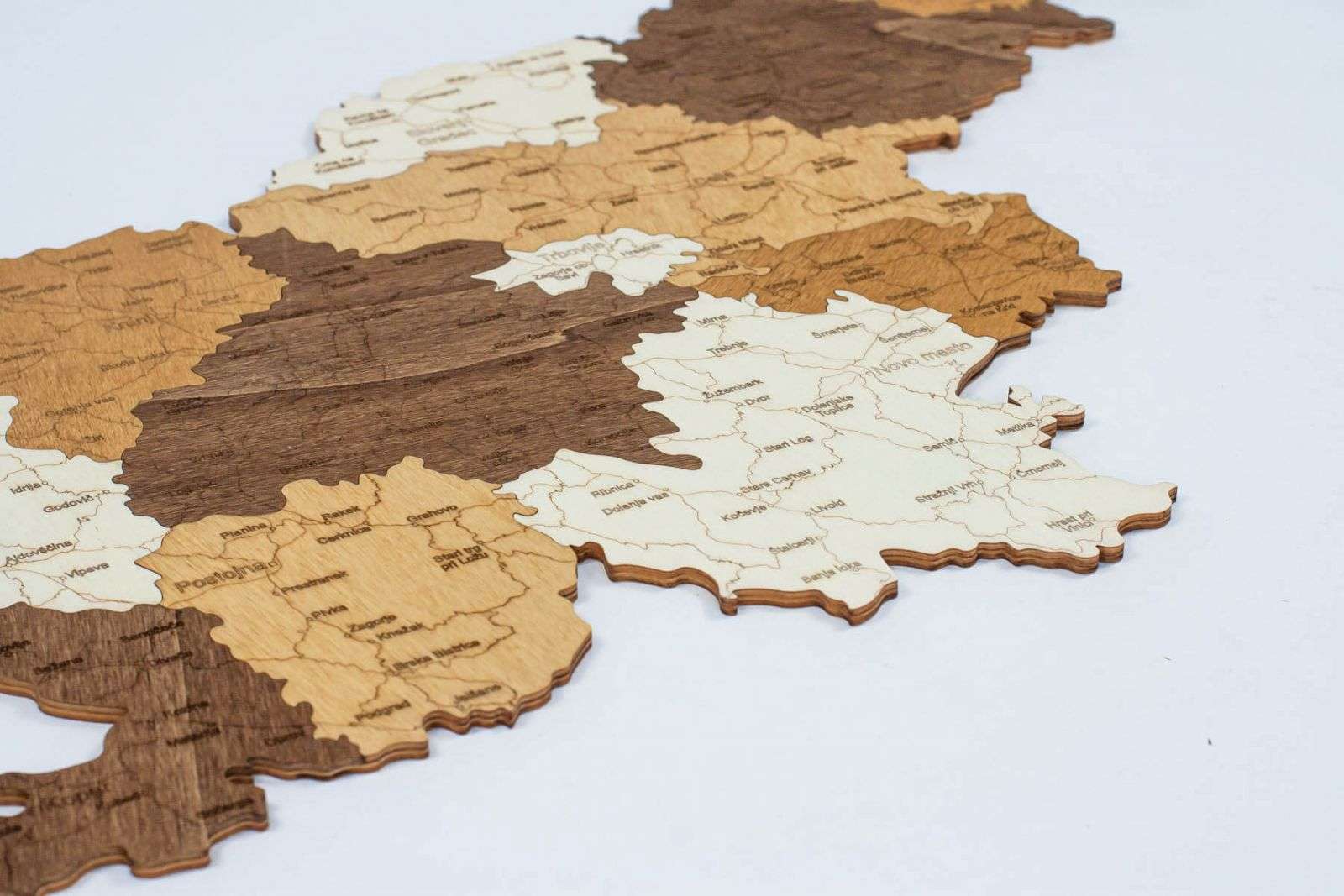Slovenia Wooden Map
