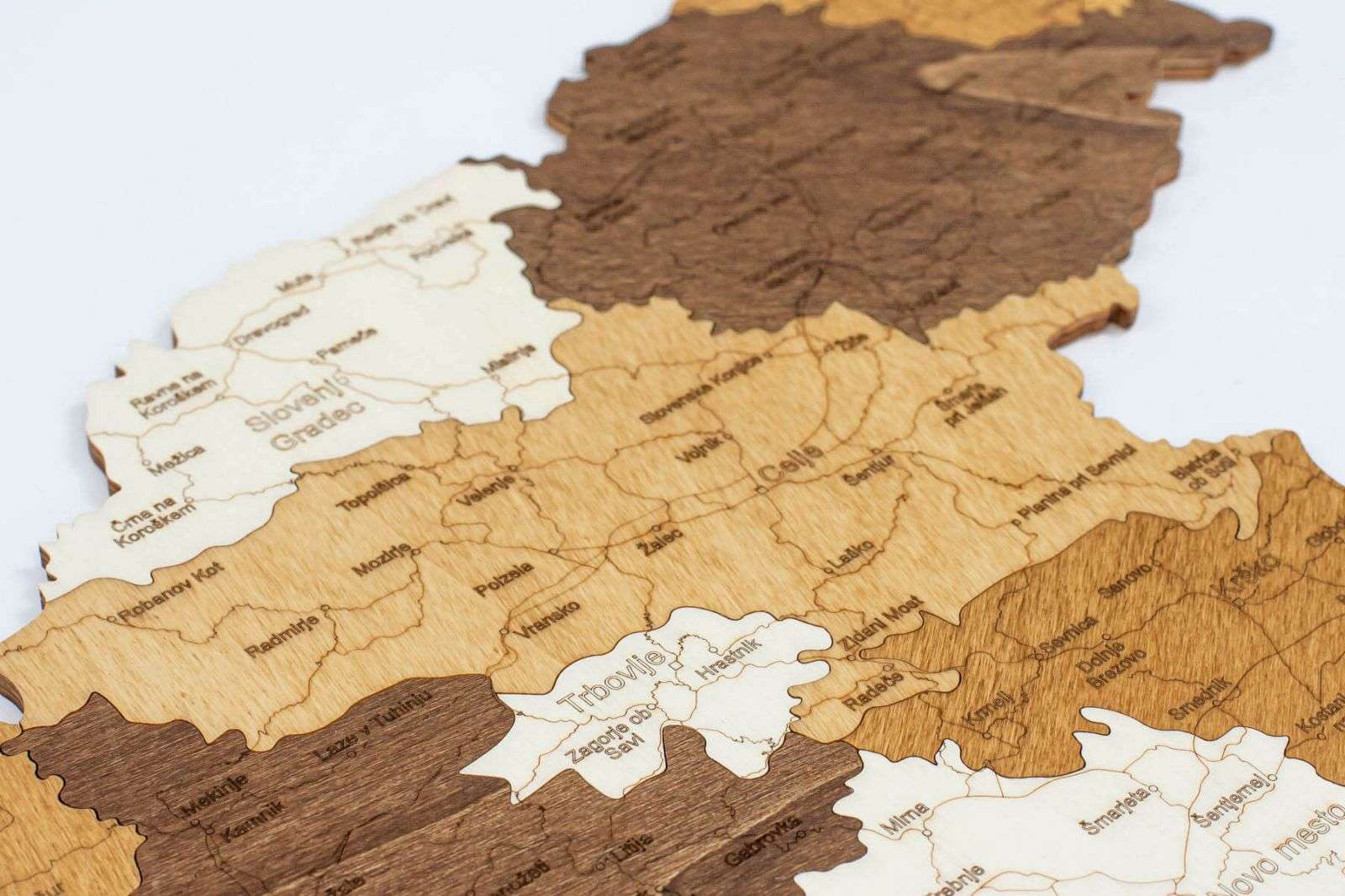 Slovenia Wooden Map